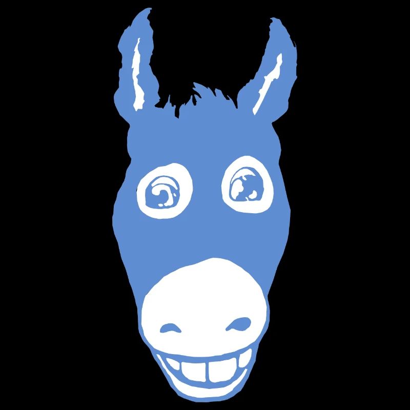 Bleu âne souriant