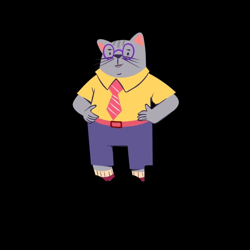 Cat Work Office Coffee Dad