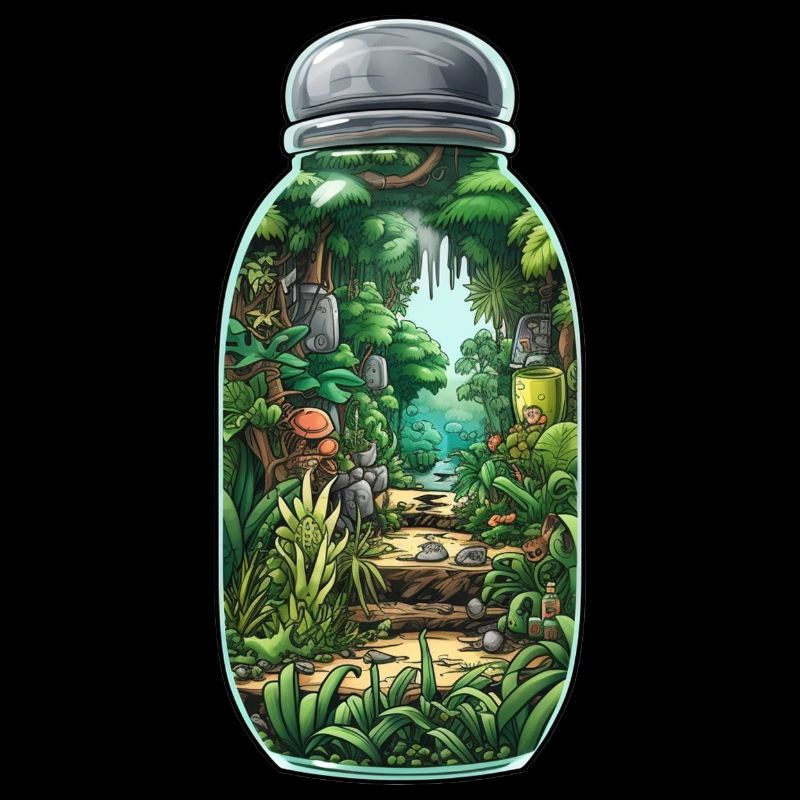 Jungle Bottle Drawing