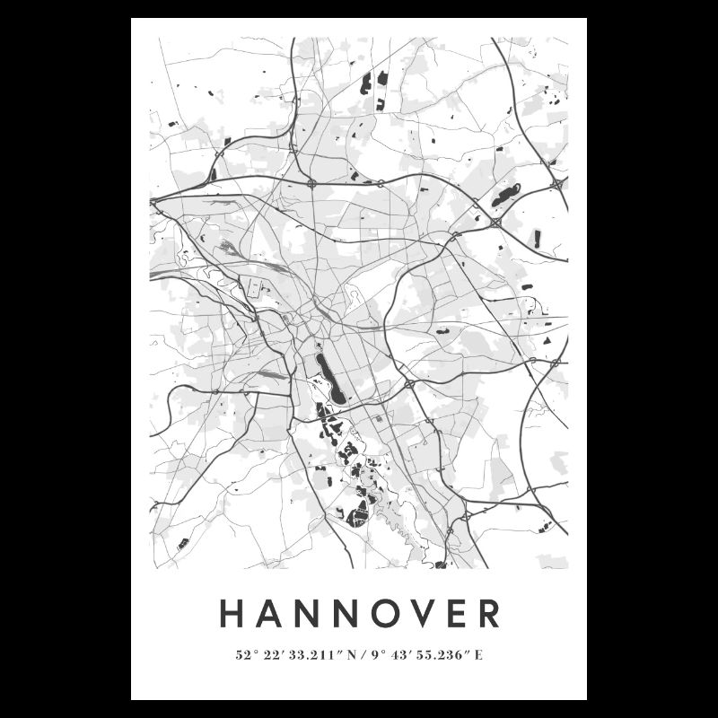 Hannover map city map citymap map