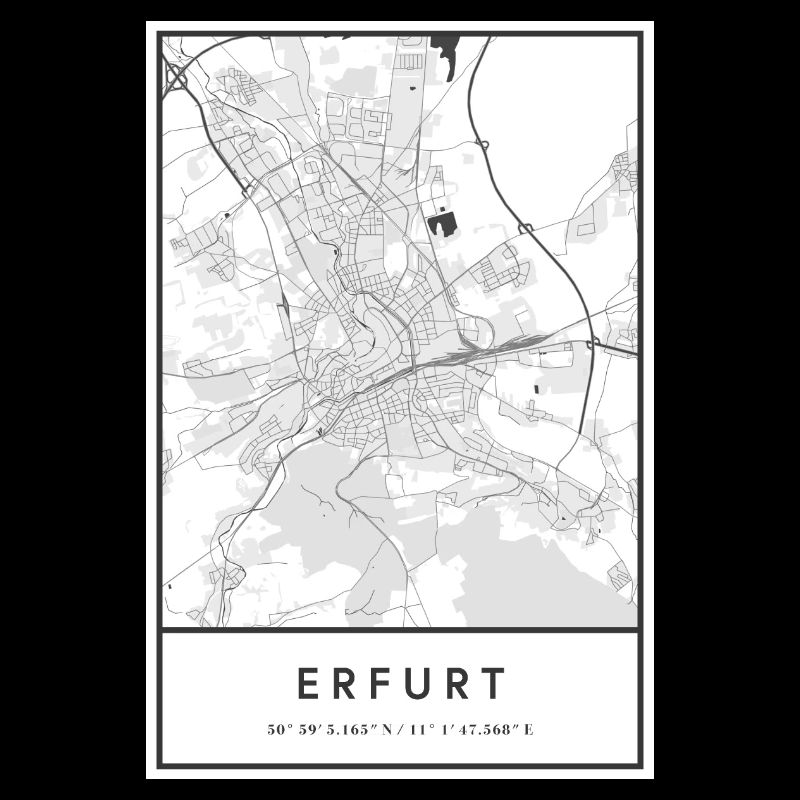 Erfurt Thuringia map city map city map map
