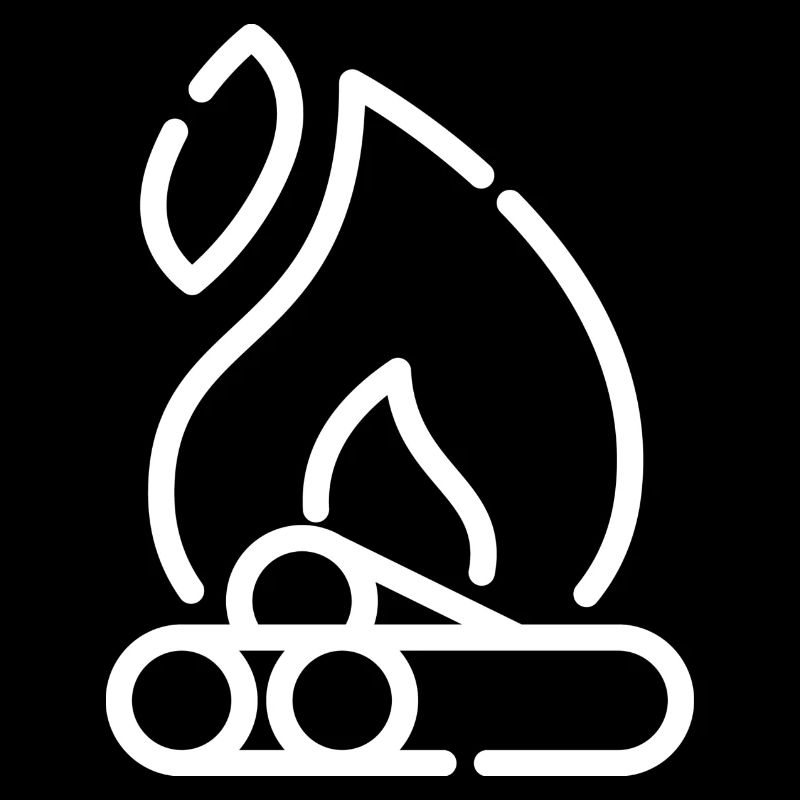 Idée de cadeau Campfire lineart blanc