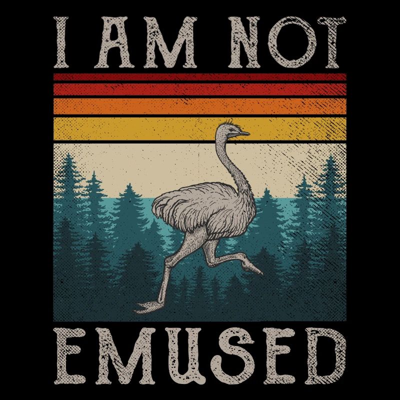 Retro Couleurs Emu Vogel Autruche Bird