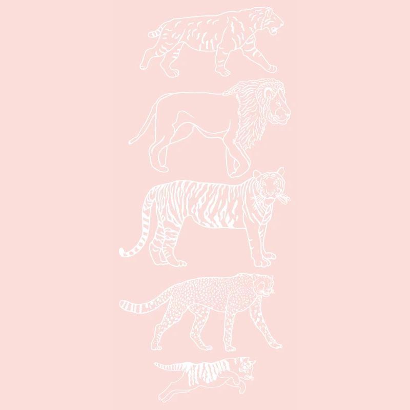 Evolution Chat Tigre Guépard Lion Vertical Blanc