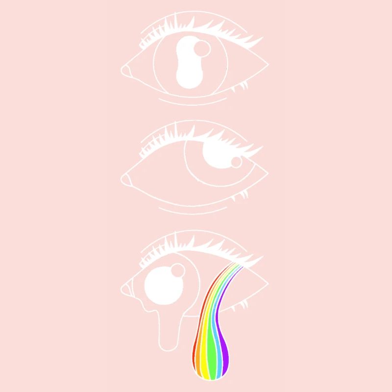 Psychedelic eyes with rainbow, eye-catcher