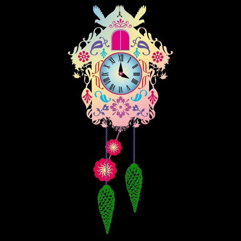 Colorful cuckoo clock Black Forest clock tradition