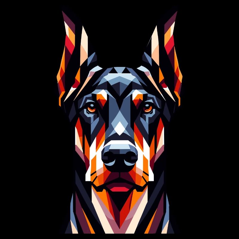 Geometric Doberman: Angular Canine Art Piece