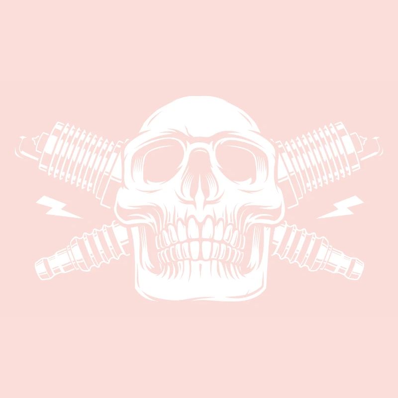 skull with spark plug