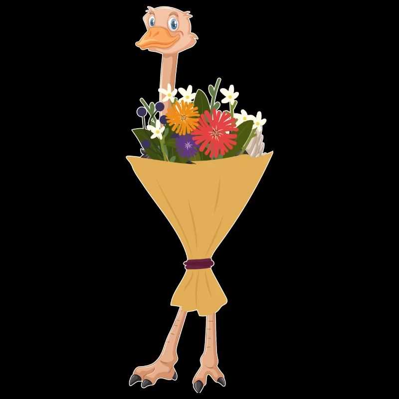 Vogelstrauß - Blumenstrauß mit Straußenvogel