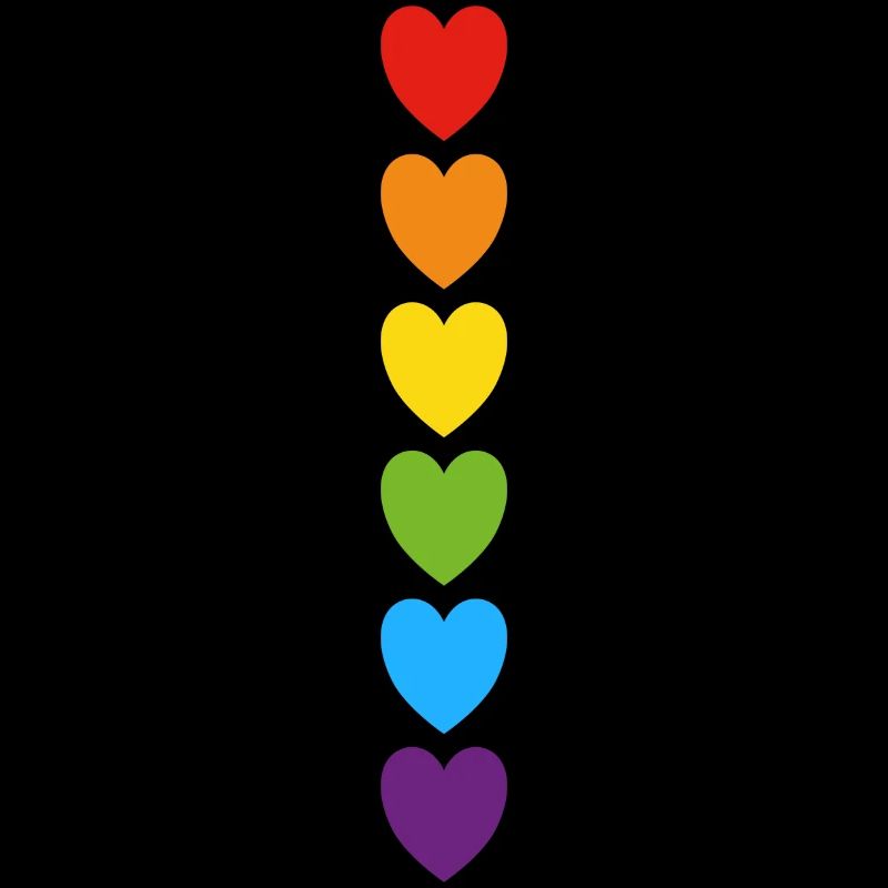 Pride rainbow hearts