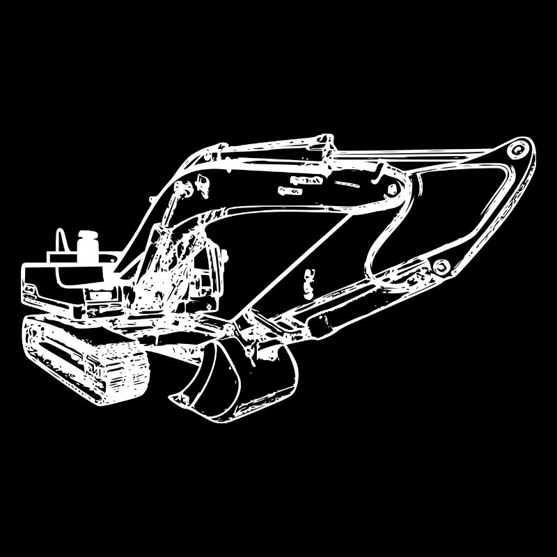 Bagger Kettenbagger Schaufelbagger weiß