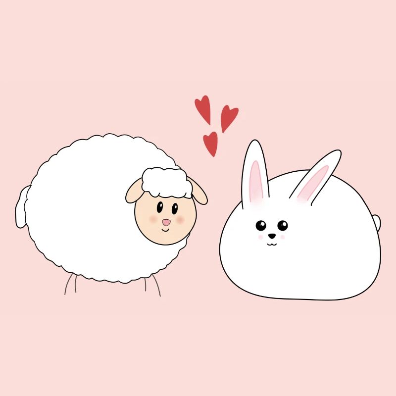 Rabbit and sheep, Easter