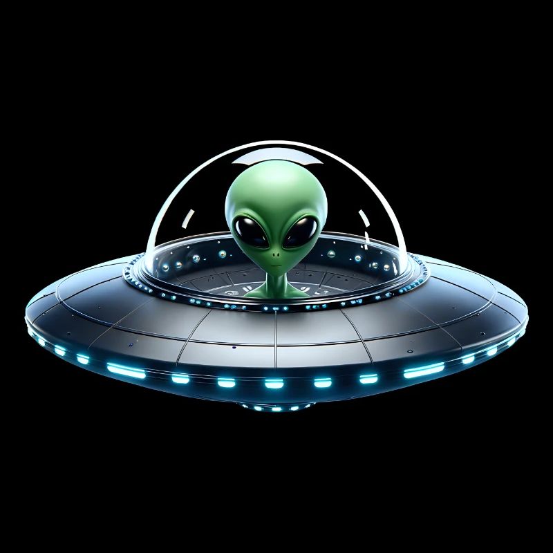 Alien vert dans un vaisseau spatial