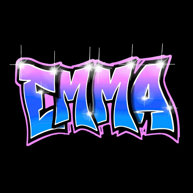 Graffiti Name Emma Pink Blue
