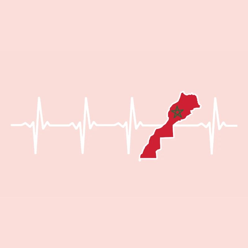 Heartbeat Morocco Map Gift for Moroccan