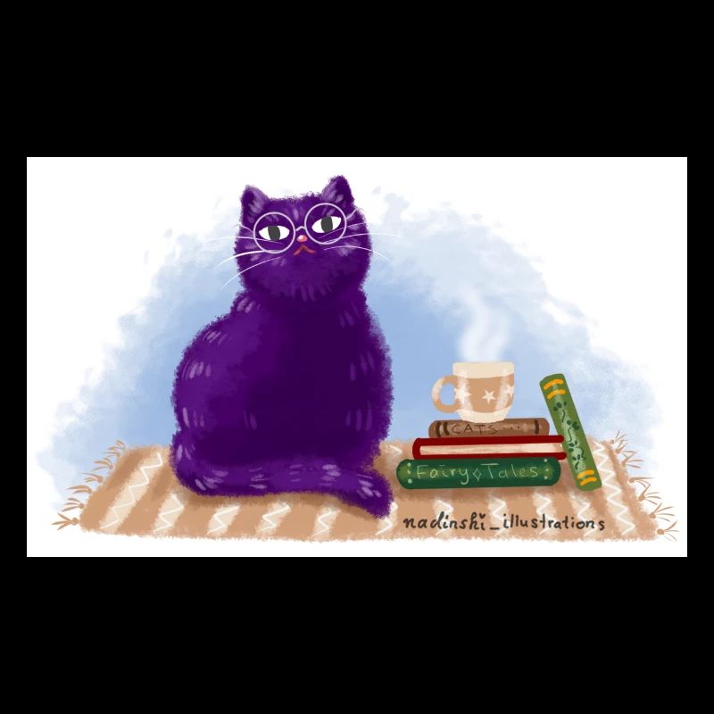 Katze, Bücher und Tee