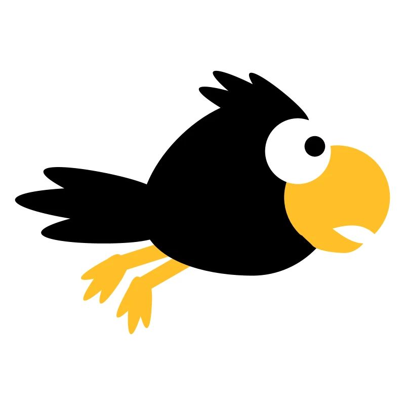 Corbeau Oiseau Voler Rapide Cool Drôle Dessin animé Humour