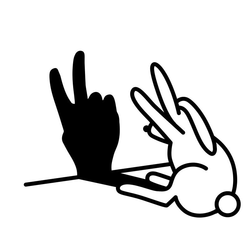 Rabbit Shadow Hand Two 2 Years Birthday V