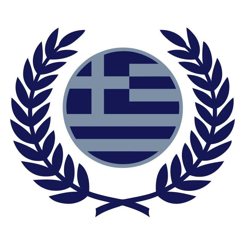 Grèce (drapeau et couronne de laurier)