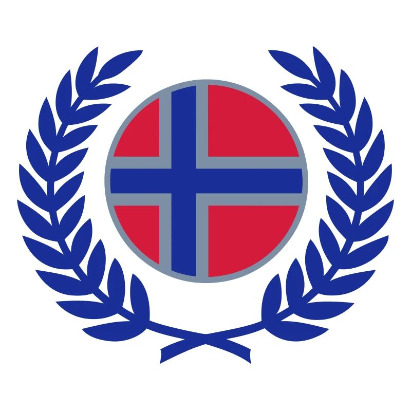Norway (flag & laurel wreath)
