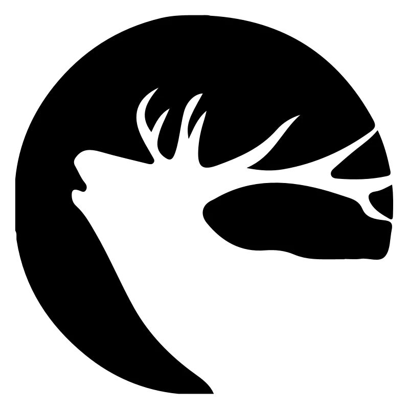 Roaring deer silhouette