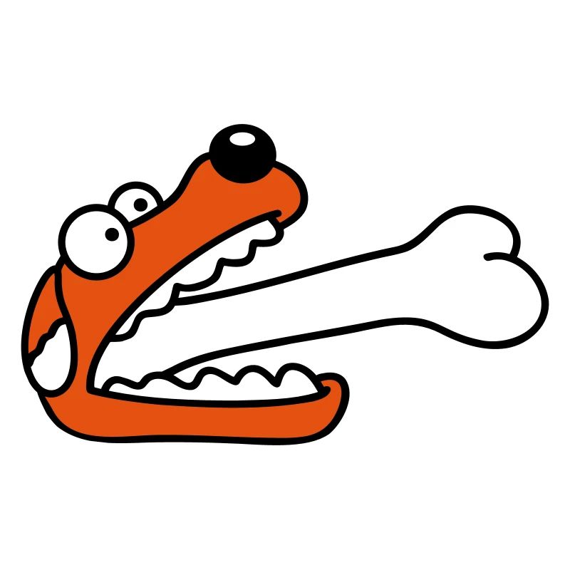 Dog Greedy Hungry Big Bone Swallowed