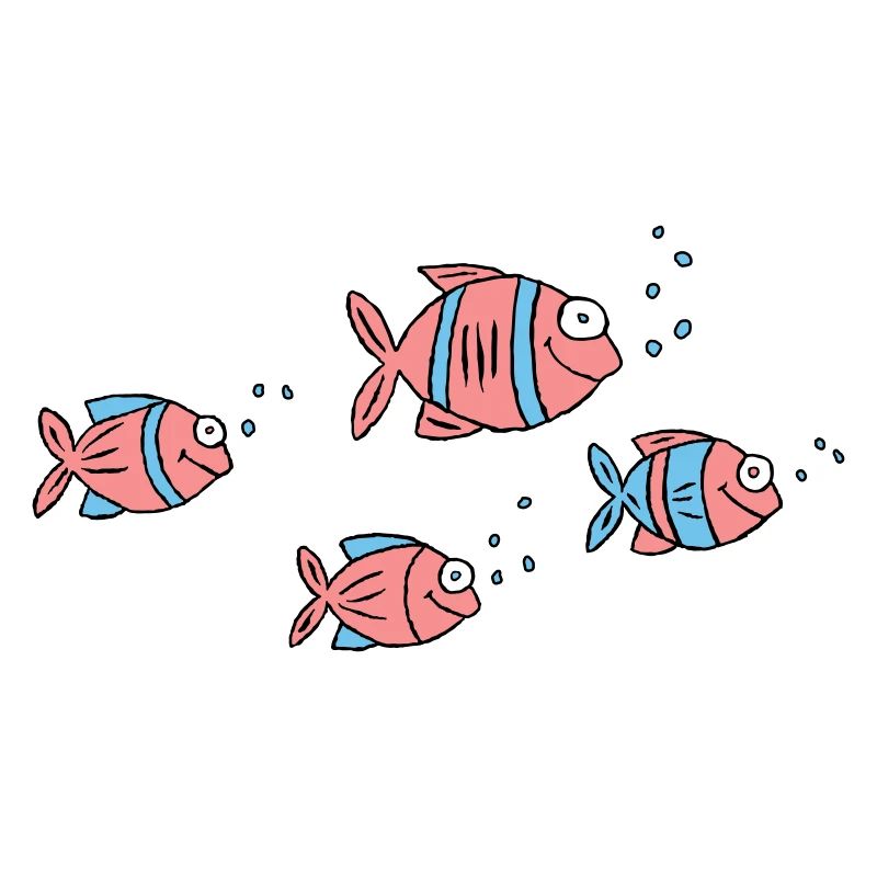 Fische Buntbarsche Wasser Meer Graffiti Zeichnung
