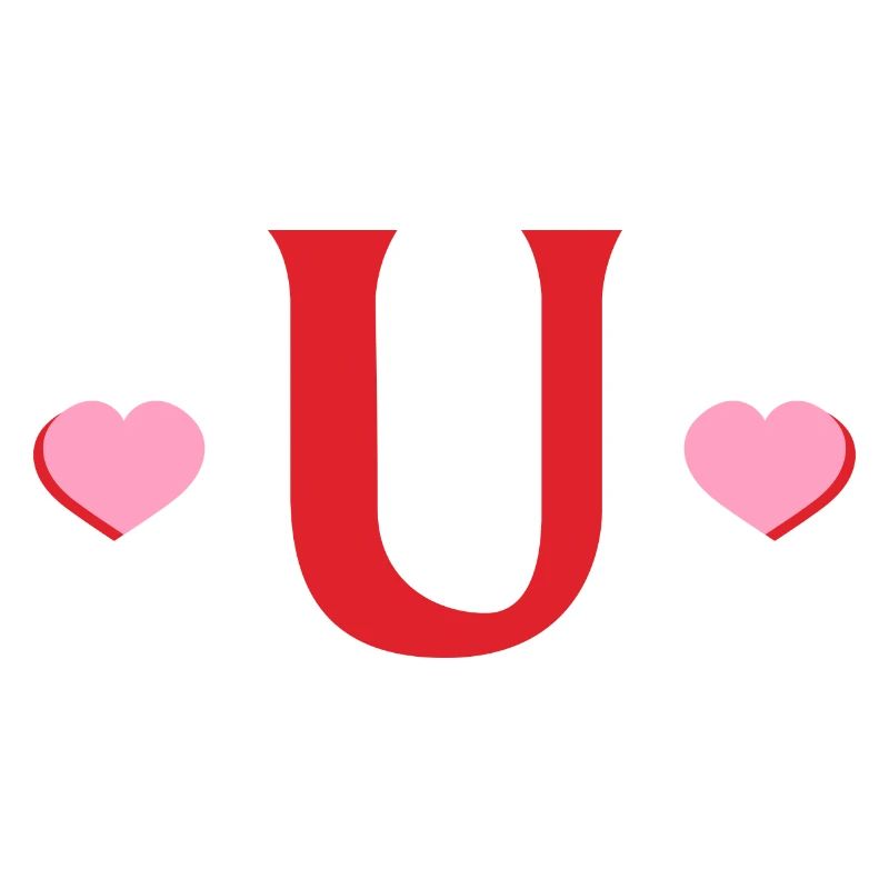 Buchstabe u Rote Herzen