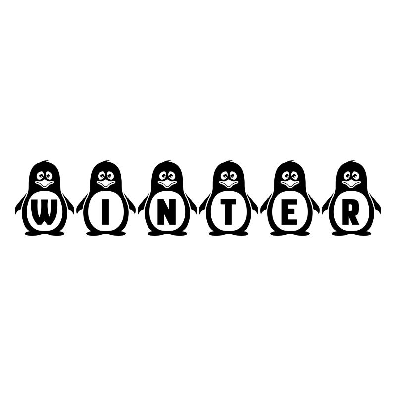 Pinguine - Schriftzug Winter - Geschenkidee