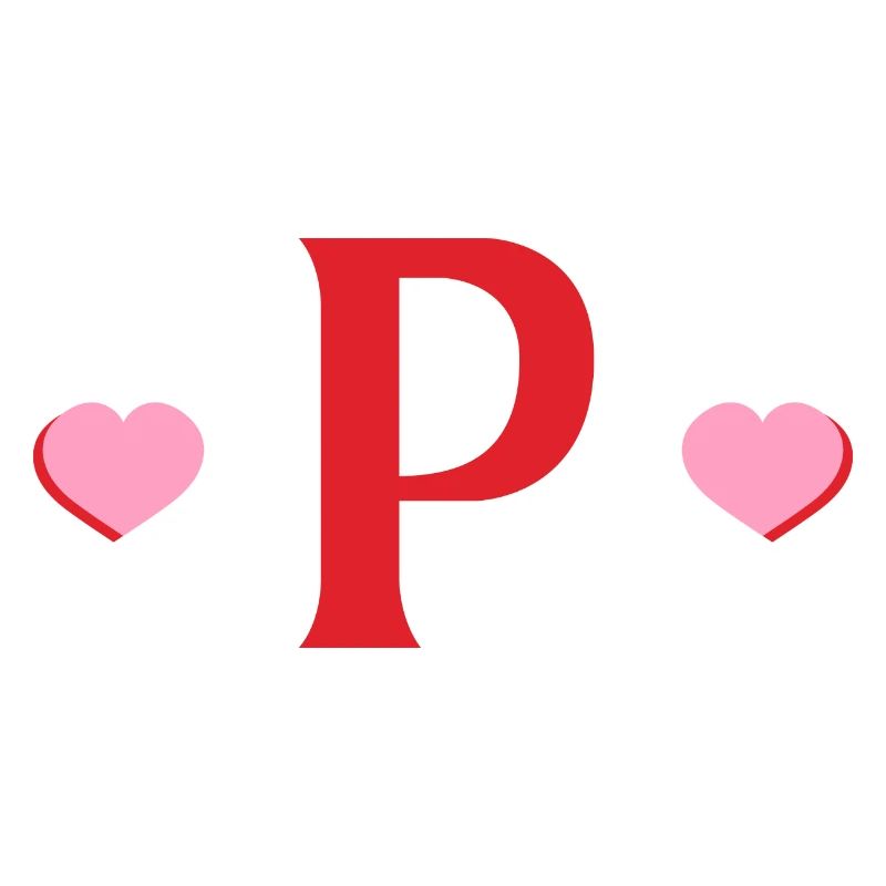 Buchstabe p rote Herzen