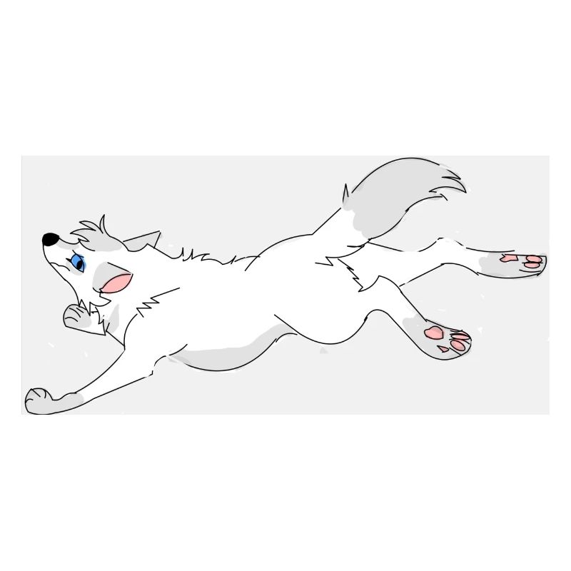 Wegspringender Wolf