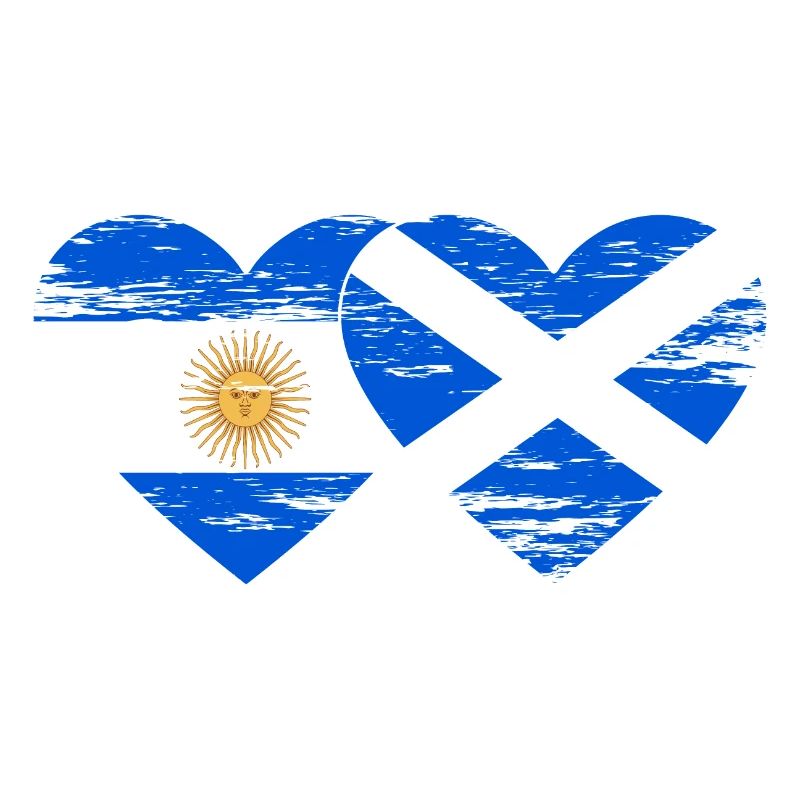 Drapeau de l’Ecosse de l’Argentine Coeur Utilisé