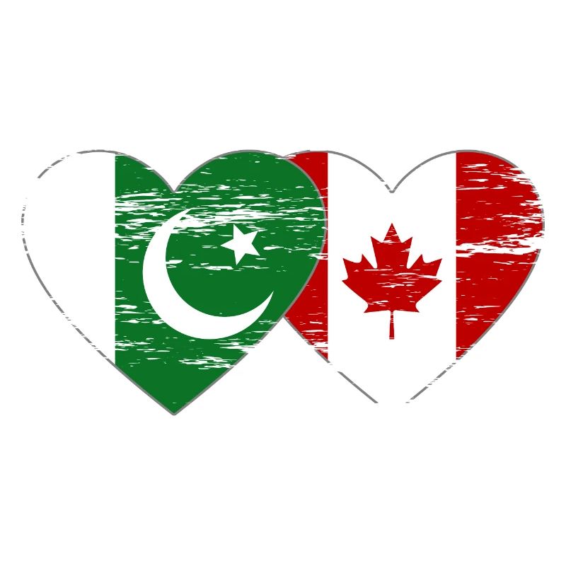 Coeur de drapeau du Pakistan Canada utilisé