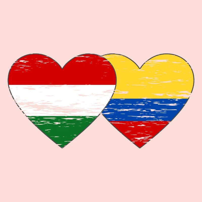 Hongrie Colombie drapeau coeur utilisé