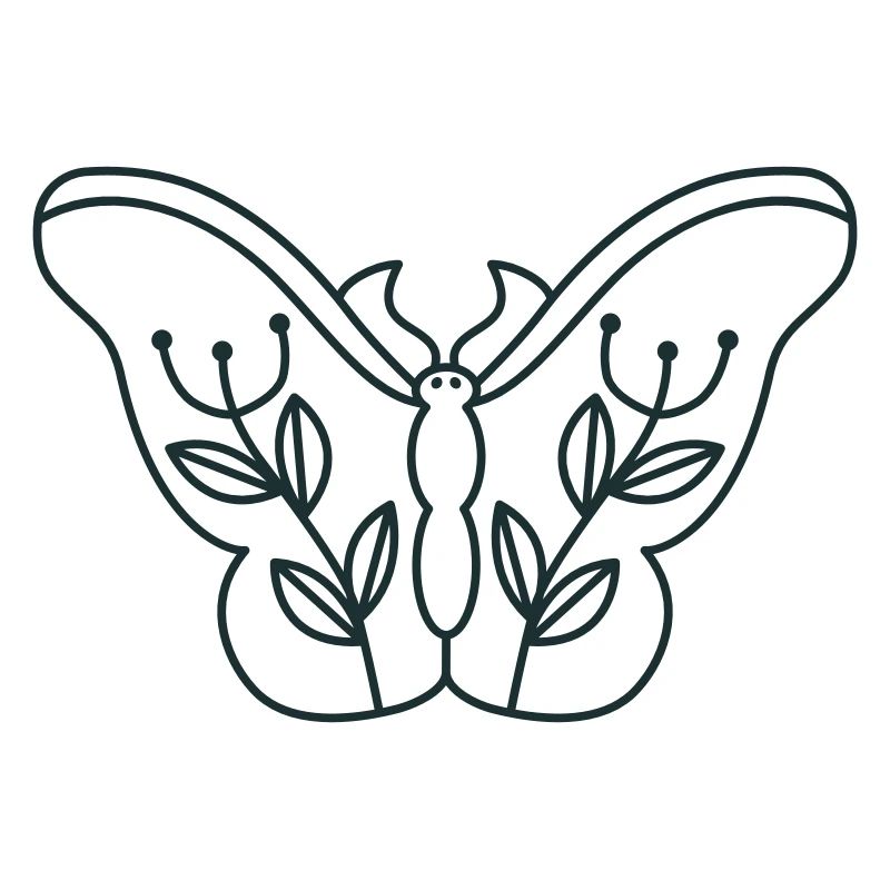 Papillon floral mignon avec des feuilles