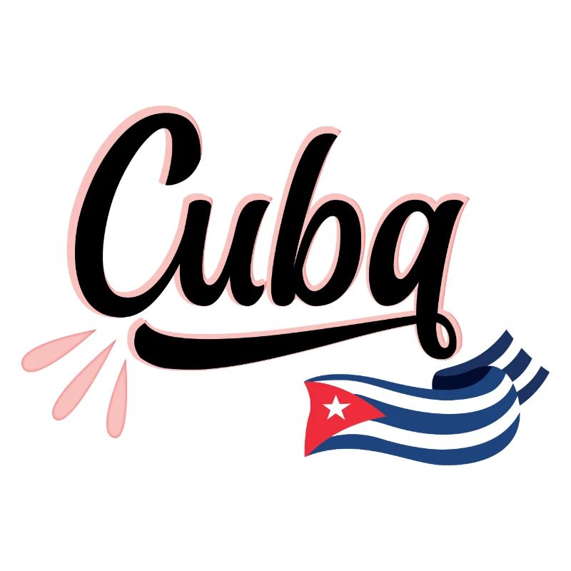 Cuba Cuban flag Wavy Stylized writing