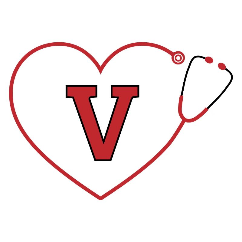 Letter v stethoscope