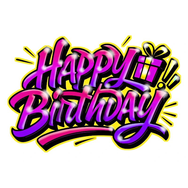 HAPPY BIRTHDAY GESCHENK PRINT GRAFF