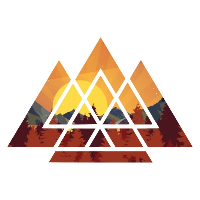 Sunset - Geometric - Hiking - Mountains - Camping