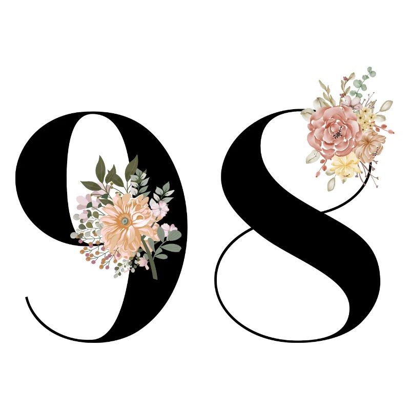 98e anniversaire fleuris (Cadeau de 98 ans)