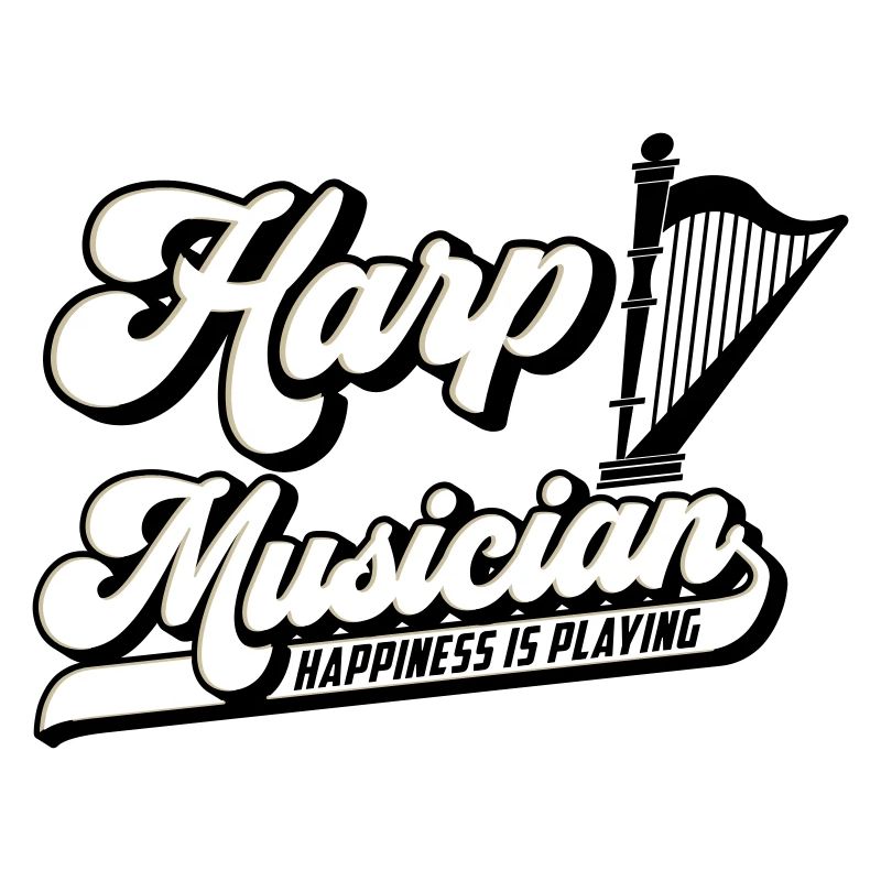 Harfenmusiker Harfenspieler Harfe | Farbe änderbar