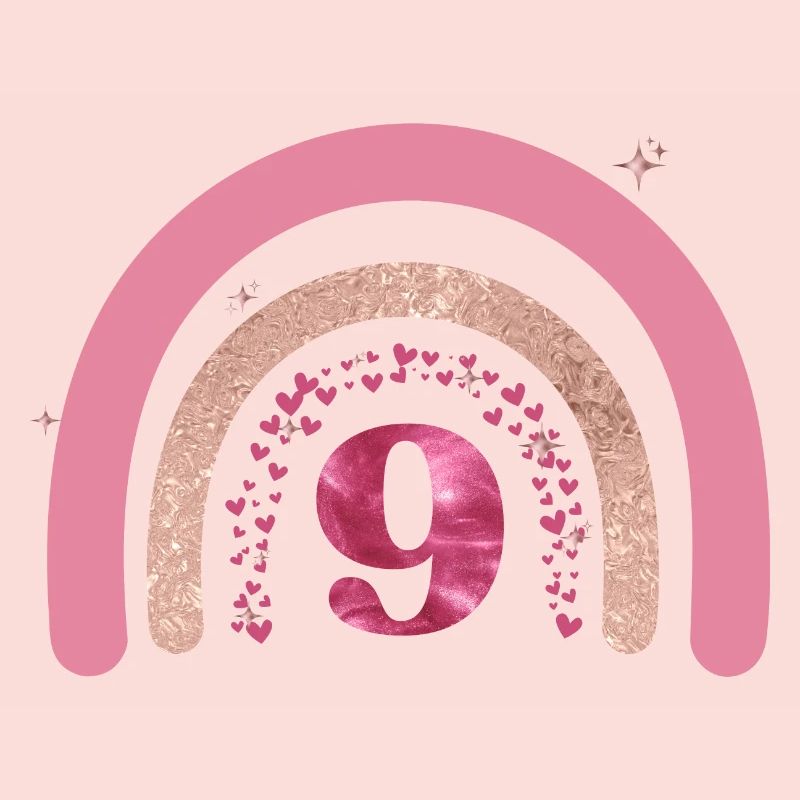 9. Geburtstag Regenbogen Rose
