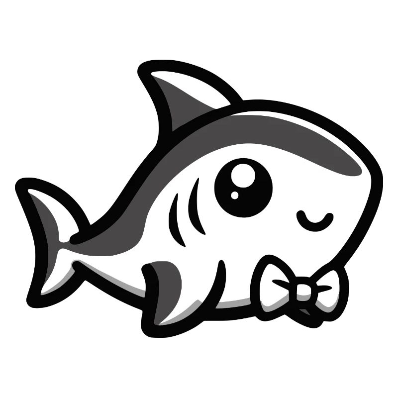 Cute shark with bow tie