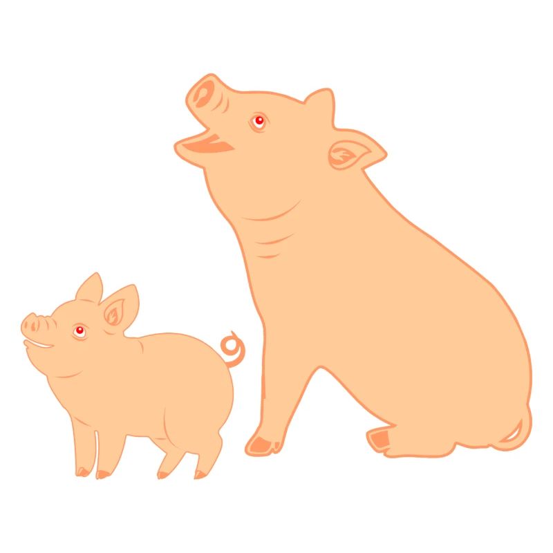 Mère cochon avec porcelet
