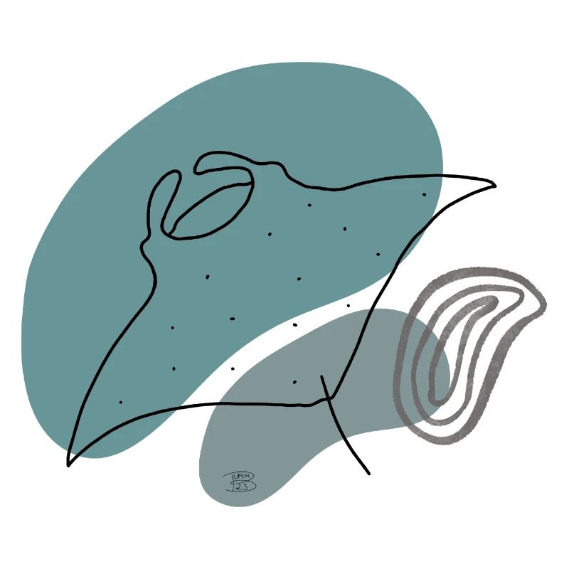 "Manta", Boho Line Art Design, Series "Ocean"