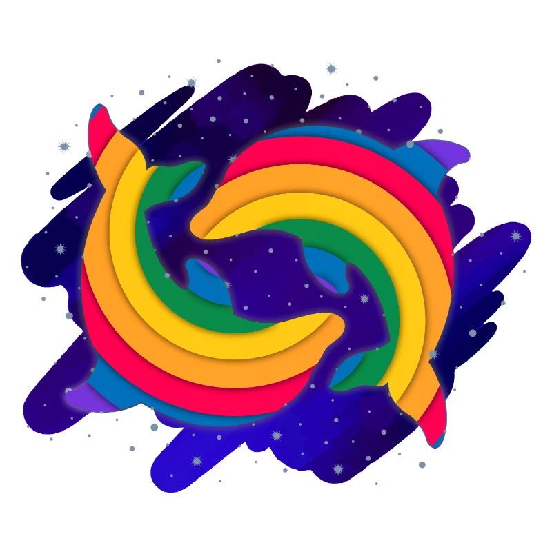 Regenbogen Delfine (Himmel)