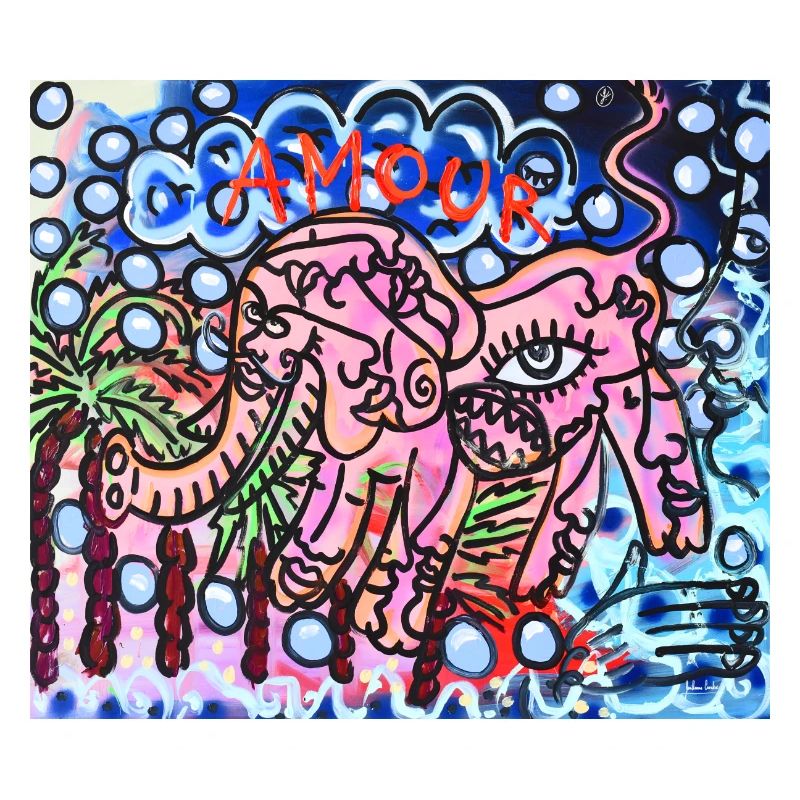 Pink elephant "Love"