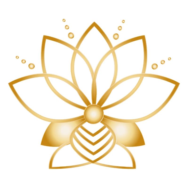 Symbole fleur stylisée dorée minimaliste