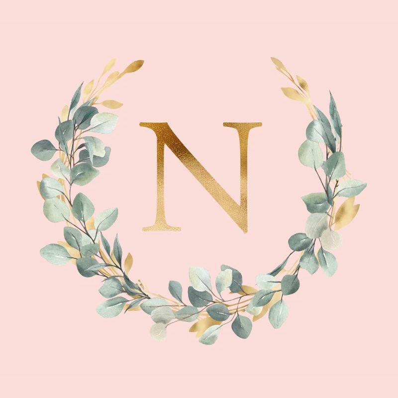 N Monogramme Couronne d’eucalyptus