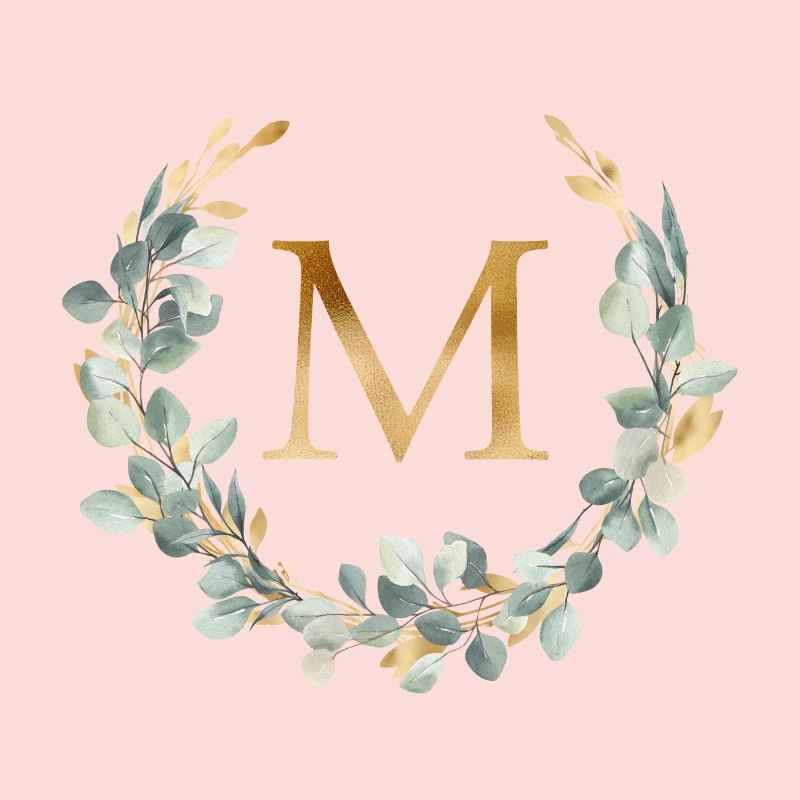 M Monogram Eucalyptus Wreath